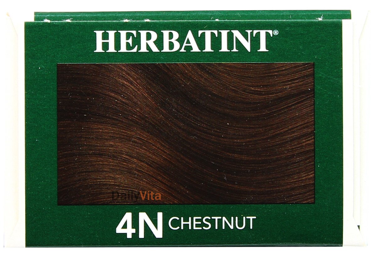 Herbatint Permanent Hair Color Gel with Herbal Extracts 4N Chestnut, Gray Cover - 4.56 Oz