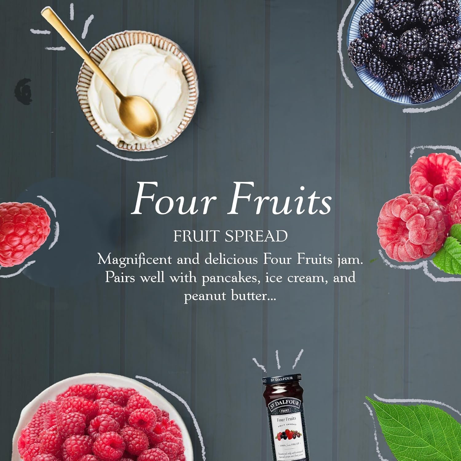 St. Dalfour Deluxe Fruit Spread, Four Fruits