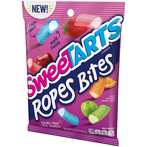 SweeTARTS SweeTARTs Rope Bites Sour Chewy Candy, Cherry Punch, 5.25 oz (Pack of 12)