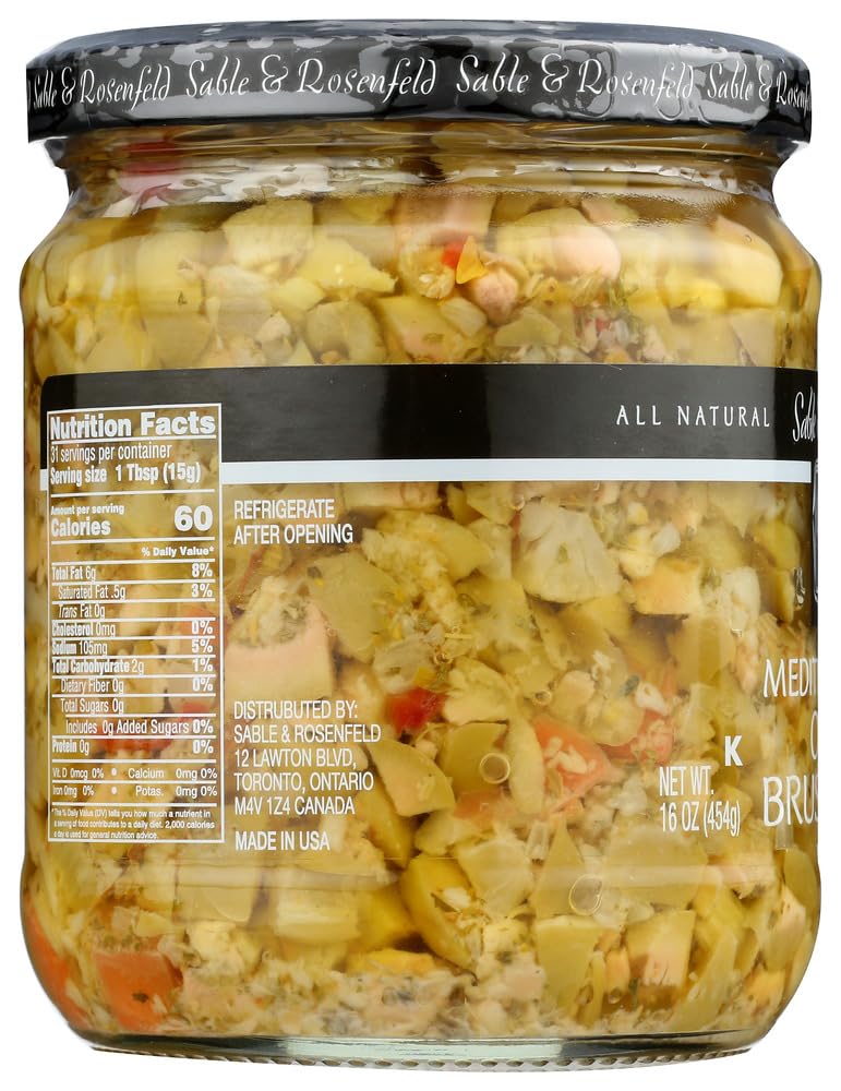 Sable and Rosenfeld Mediterranean Olive Bruschetta, 16 Ounce (Pack of 2)