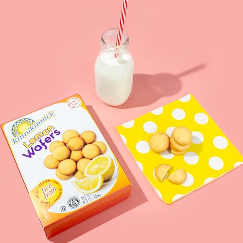 Kinnikinnick - Lemon Wafers - Gluten Free, Allergy Friendly Cookies - 6.3 oz. Boxes - 6 Pack