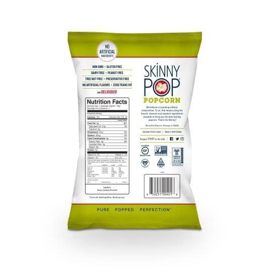 SkinnyPop 100 Calorie Original Popcorn, 0.65 Ounce - 30 per case.