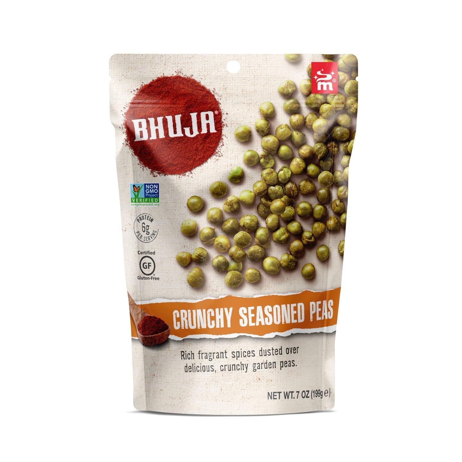 Bhuja Majans Original Mix, 7 oz | Gluten Free, Non-GMO, Plant-Based Protein Snack | 6g Protein per Serving | Crunchy Savory Snack Mix | Nothing Artificial [Pack of 6]