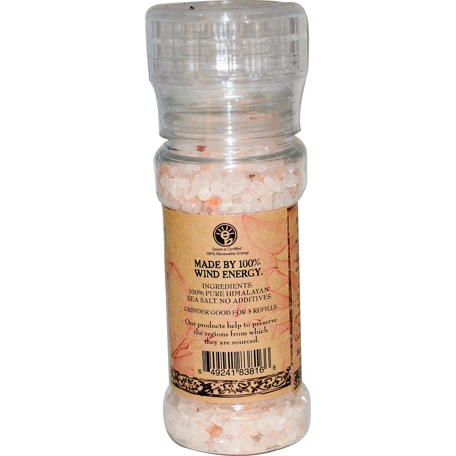 HimalaSalt Refillable/Adjustable Himalayan Salt Grinder - 4 oz