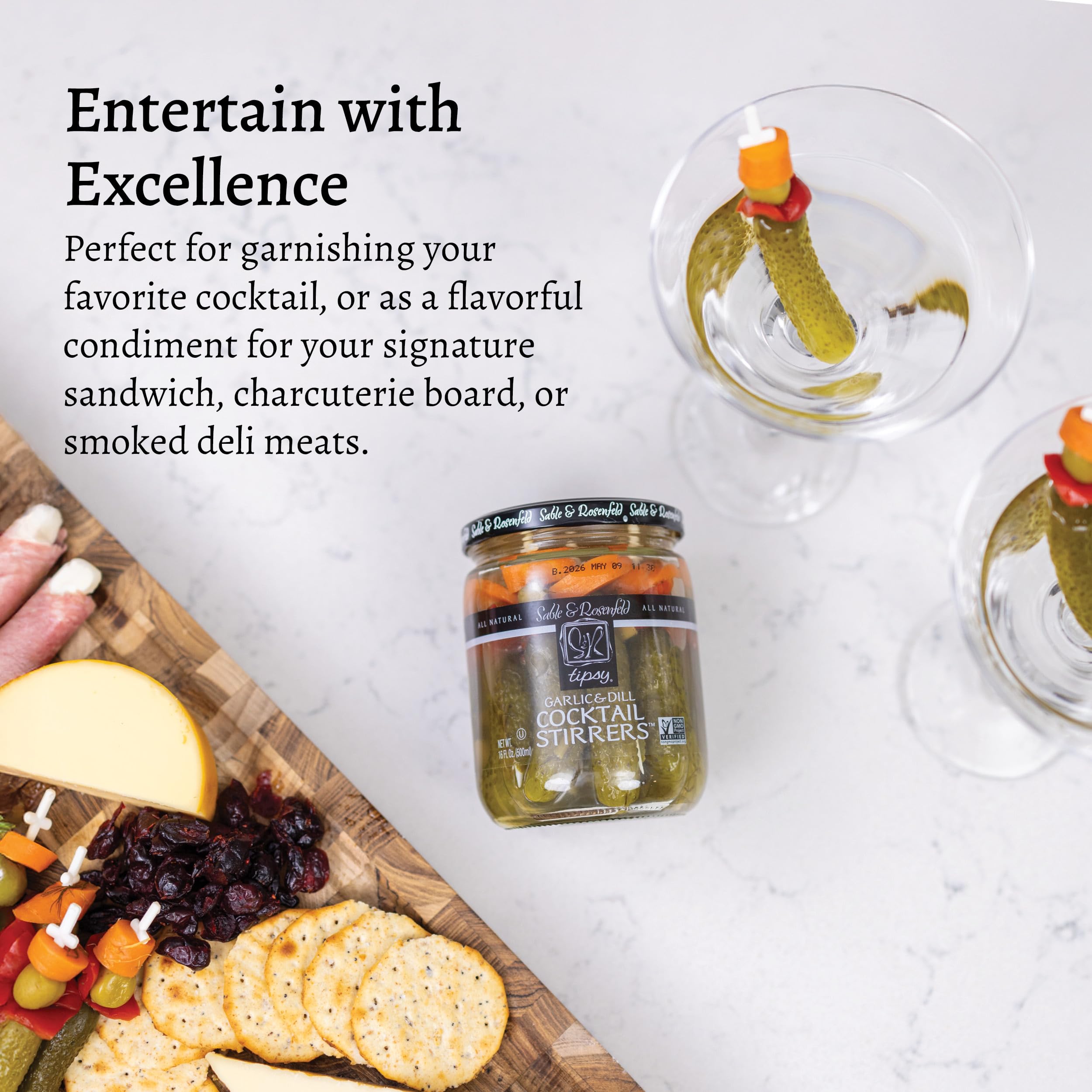 Sable and Rosenfeld Garlic and Dill Cocktail Stirrers, 16.0 Fl Oz