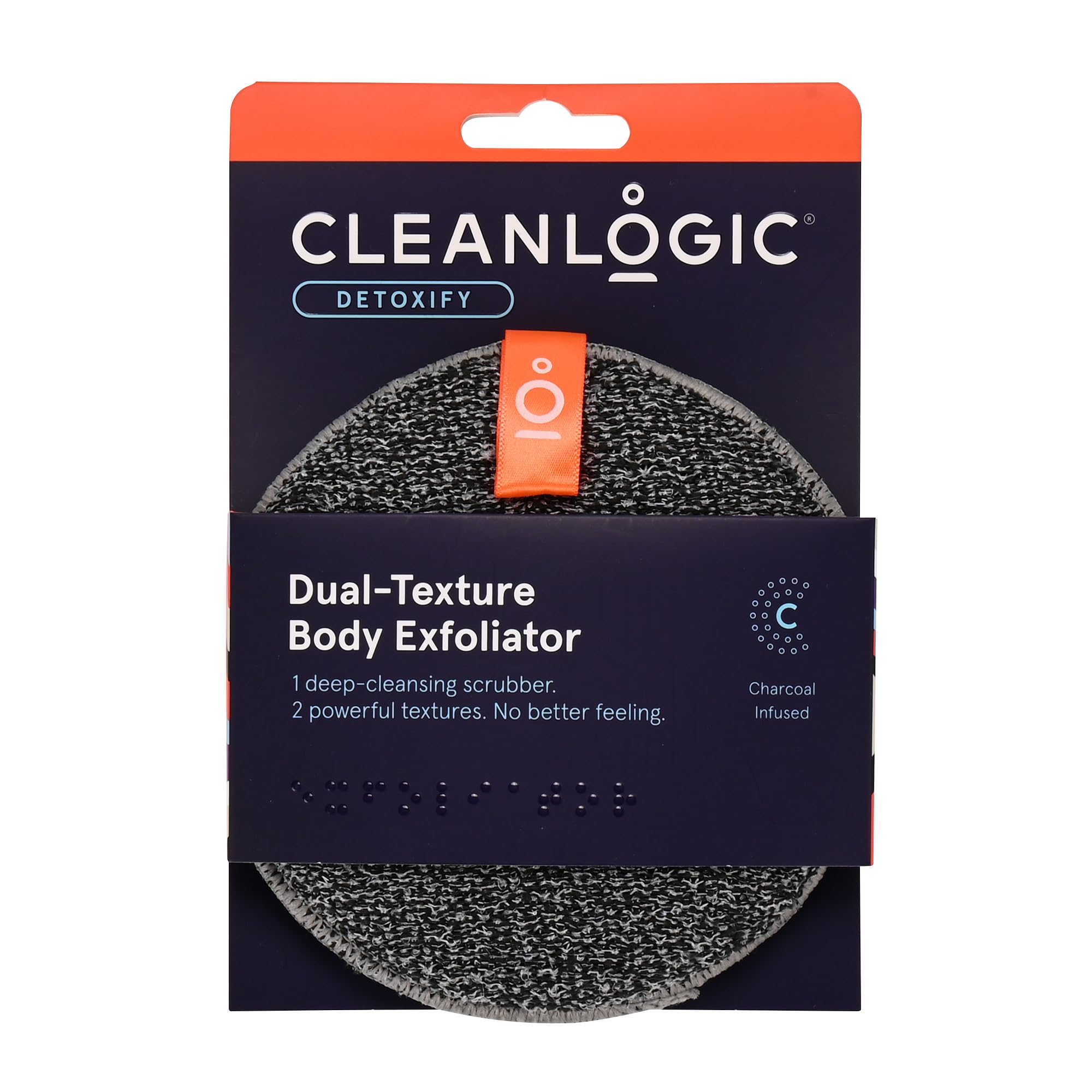 Cleanlogic Detox Purifying Charcoal Dual Texture Body Scrubber