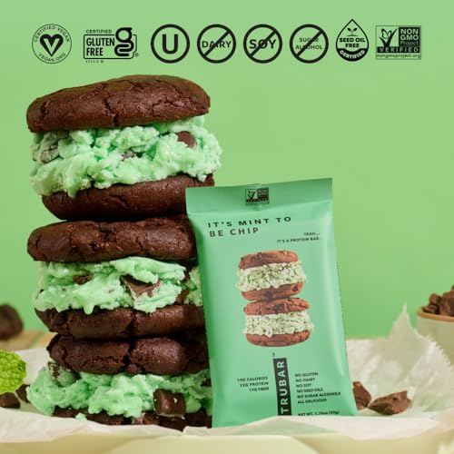TruBars Vegan Protein Bars - Soy Free, Dairy Free, Gluten Free Protein Bars - No Sugar Alcohols - Non-GMO - 12g of Protein