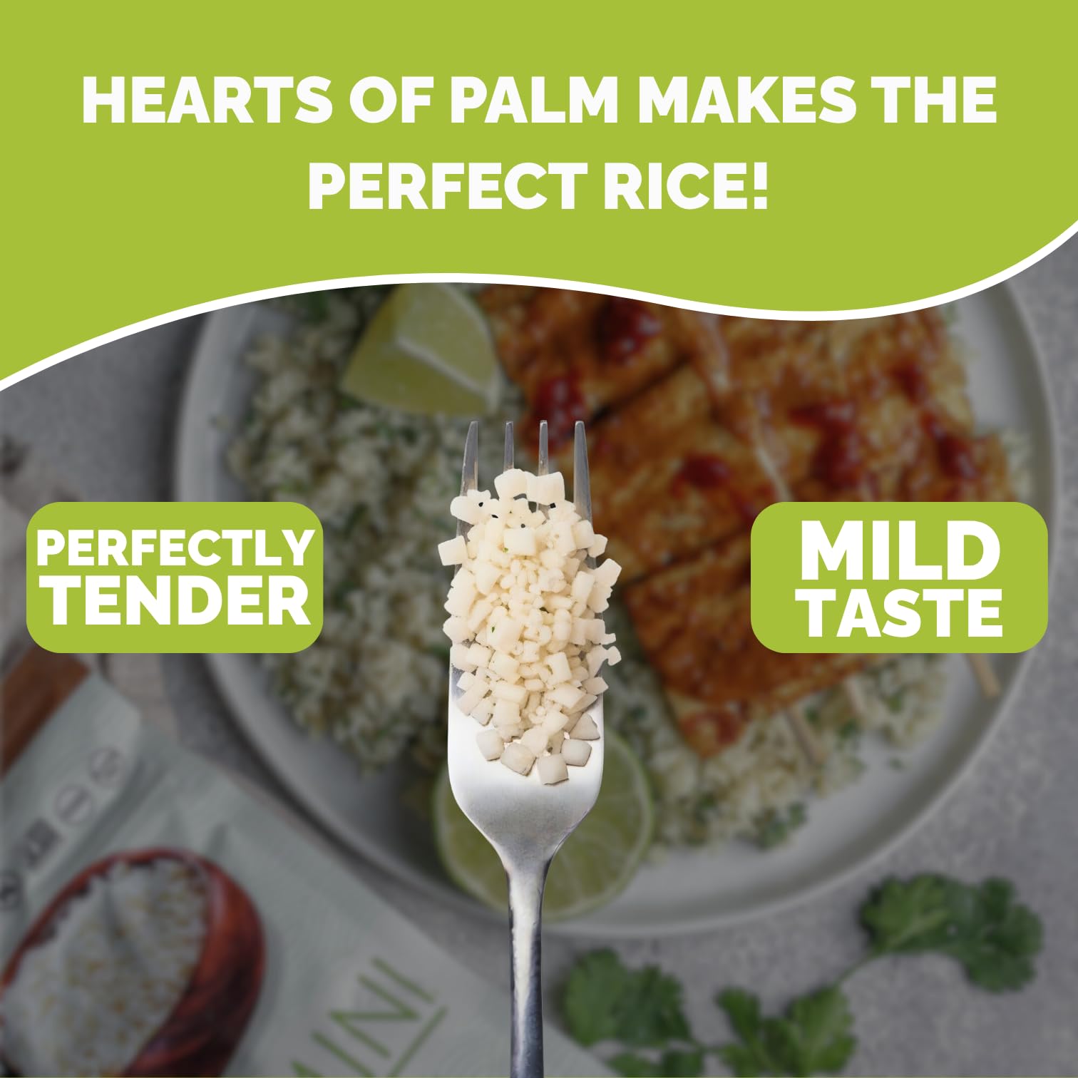 Palmini Rice | Low-Carb, Low-Calorie Hearts of Palm Rice | Keto, Gluten Free, Vegan, Non-GMO & Healthy | As seen on Shark Tank