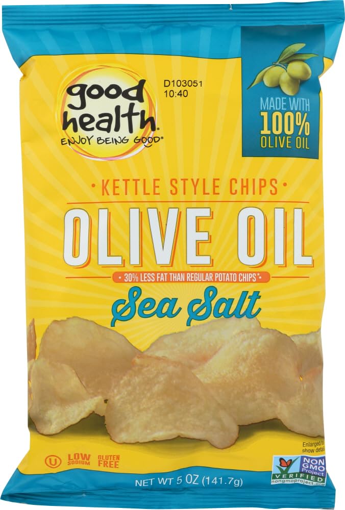 Good Health Inc. Kettle Style Olive Oil Potato Chips Sea Salt -- 5 oz - 2 pc