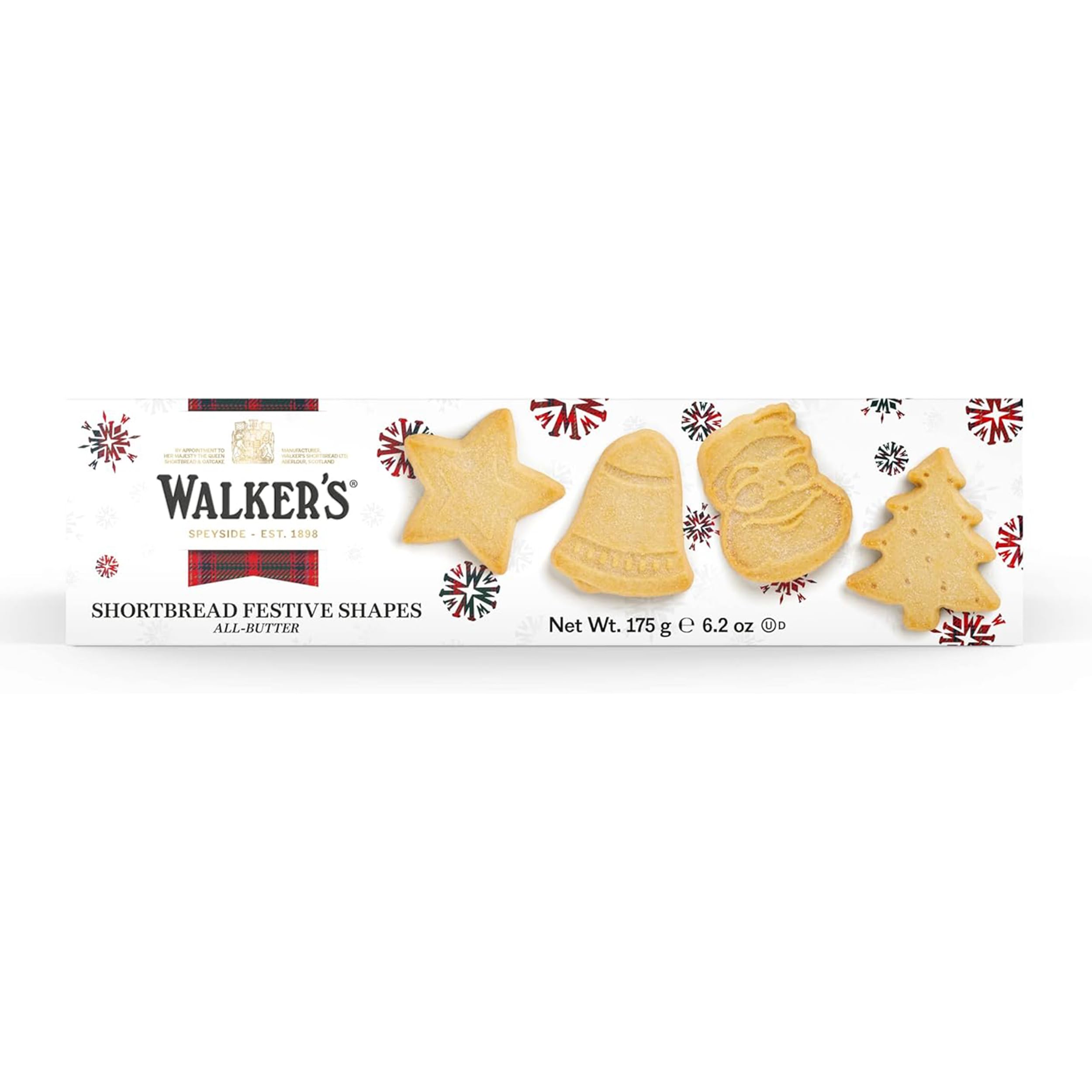 Walkers Shortbread Cookies, Assorted Festive Shapes, 6.2 oz