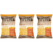 Pipcorn Heirloom Crunchies - Cheddar (3 Pack of 7oz Bags) - Organic Cheese, Baked not Fried, No Artificial Anything, Non-GMO Heirloom Corn, No Preservatives, Gluten Free