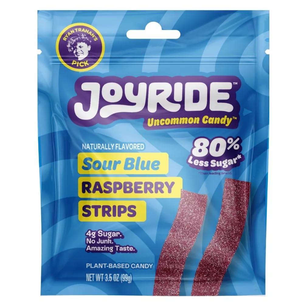 Joyride Sour Blue Raspberry Strips, 3.5 oz