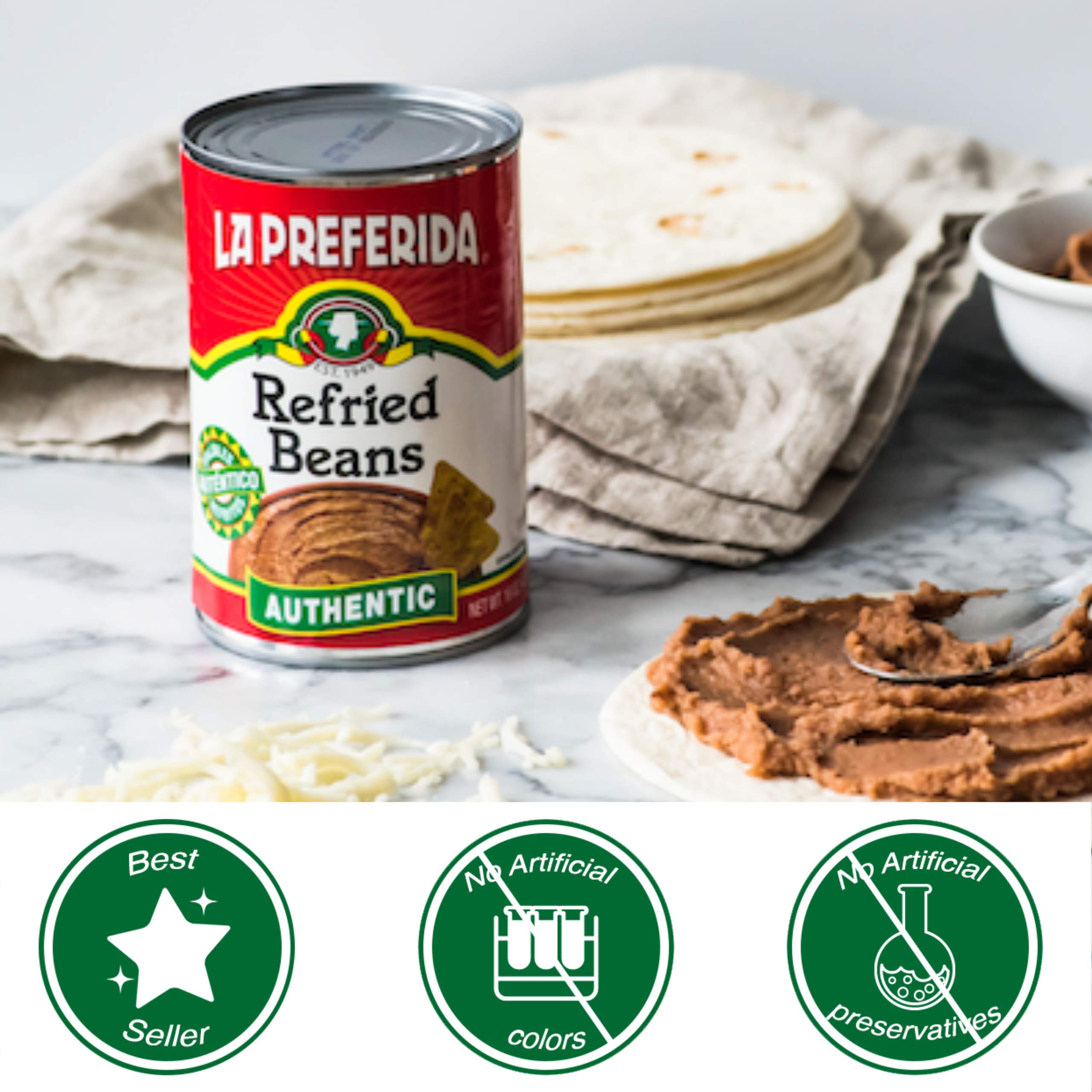 La Preferida Authentic Refried Beans 16 Oz