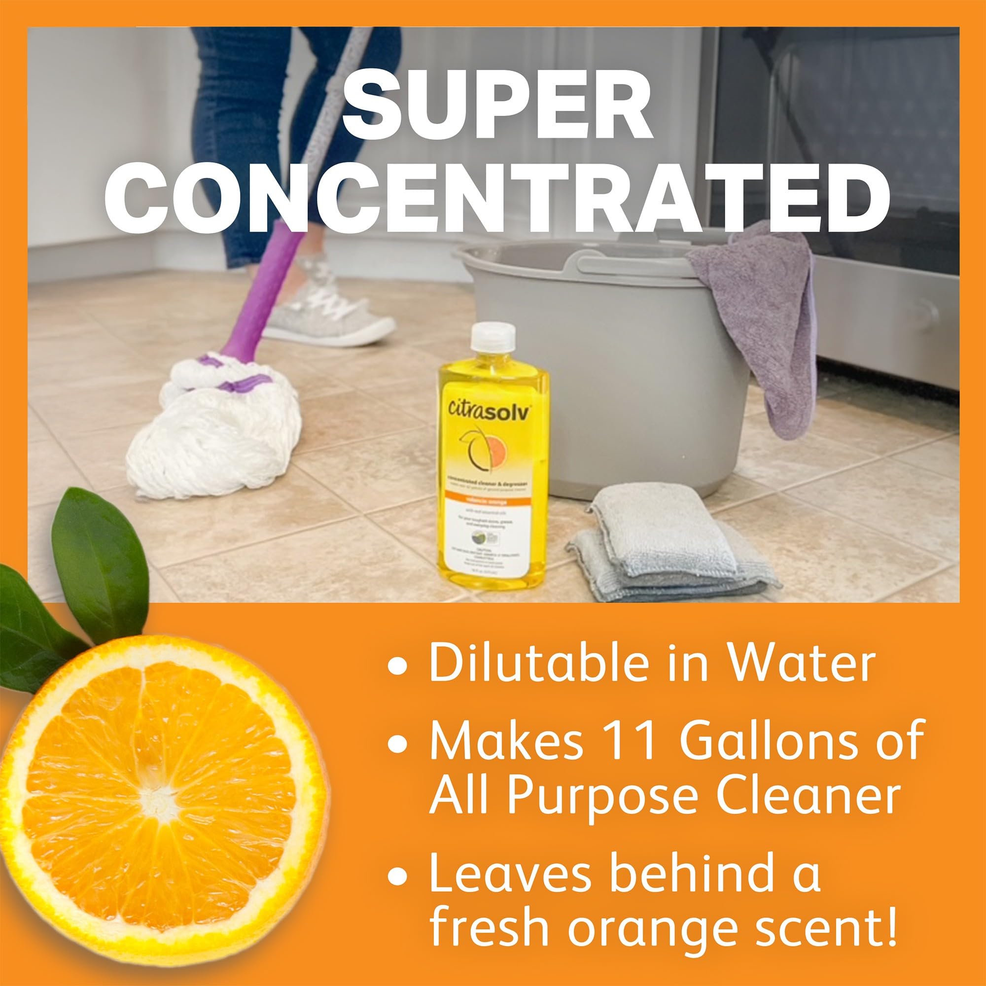 Citra Solv - Household Cleaner & Degreaser Valencia Orange, Versatile Cleaning Solution, Natural Ingredients, Biodegradable