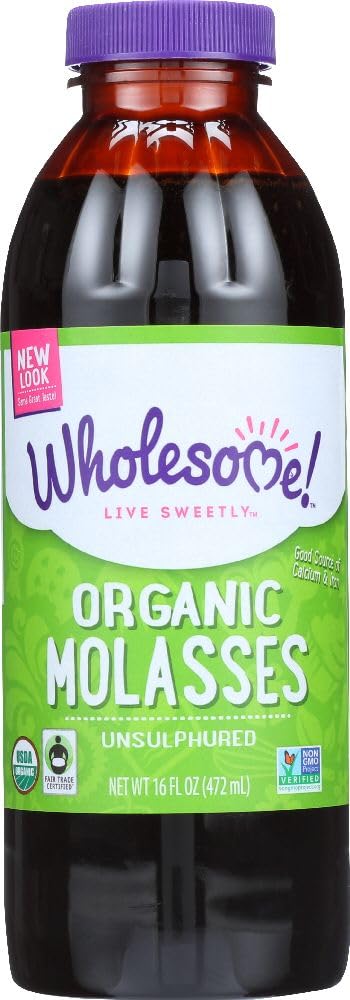 Wholesome Sweeteners Organic Blackstrap Molasses, Unsulphured, 16 oz (Pack of 6)