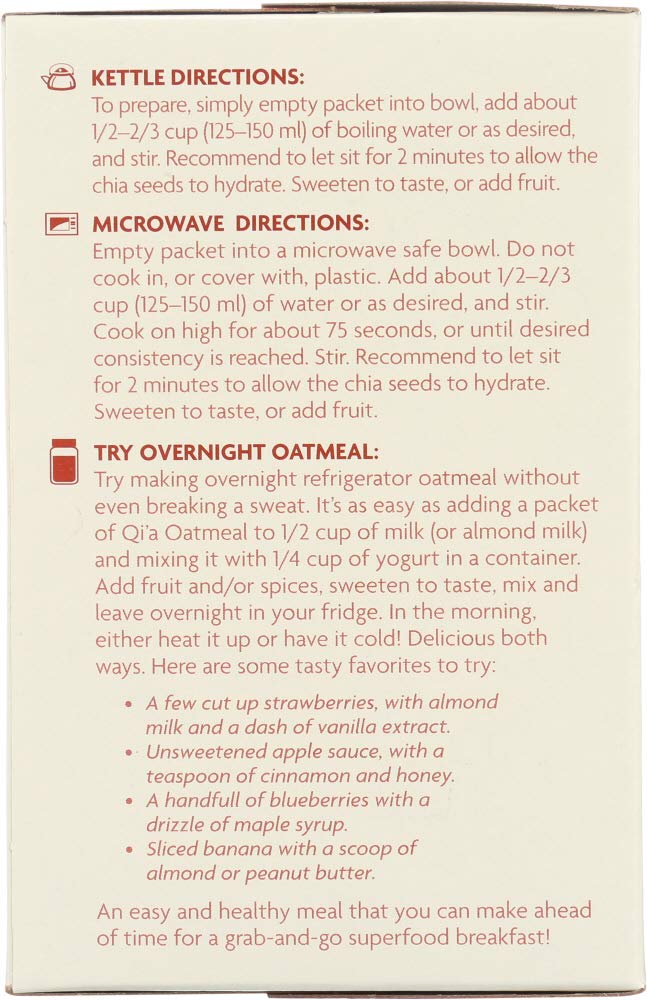 Nature's Path Organic Qia? Superfood Chia-Buckwheat & Hemp Cereal Cinnamon Pumpkin Seed -- 6 Packages - 2 pc