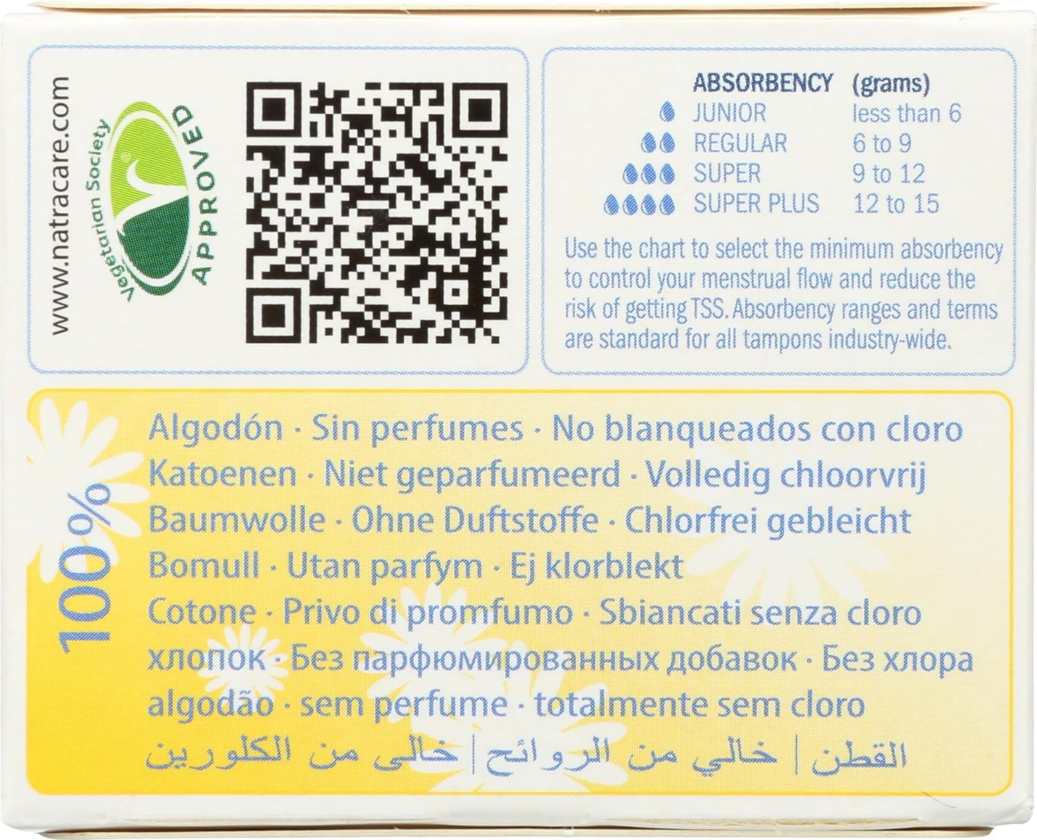 Natracare Regular Organic Non-Applicator Style Tampons