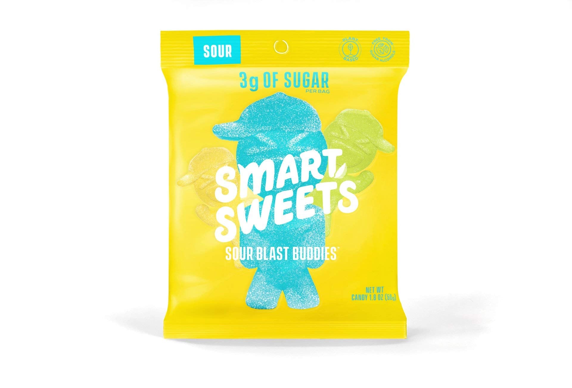 SmartSweets Low Calorie Plant-Based Free From Sugar Alcohols Candy, Sour Blast Buddies, 1.8 Ounce