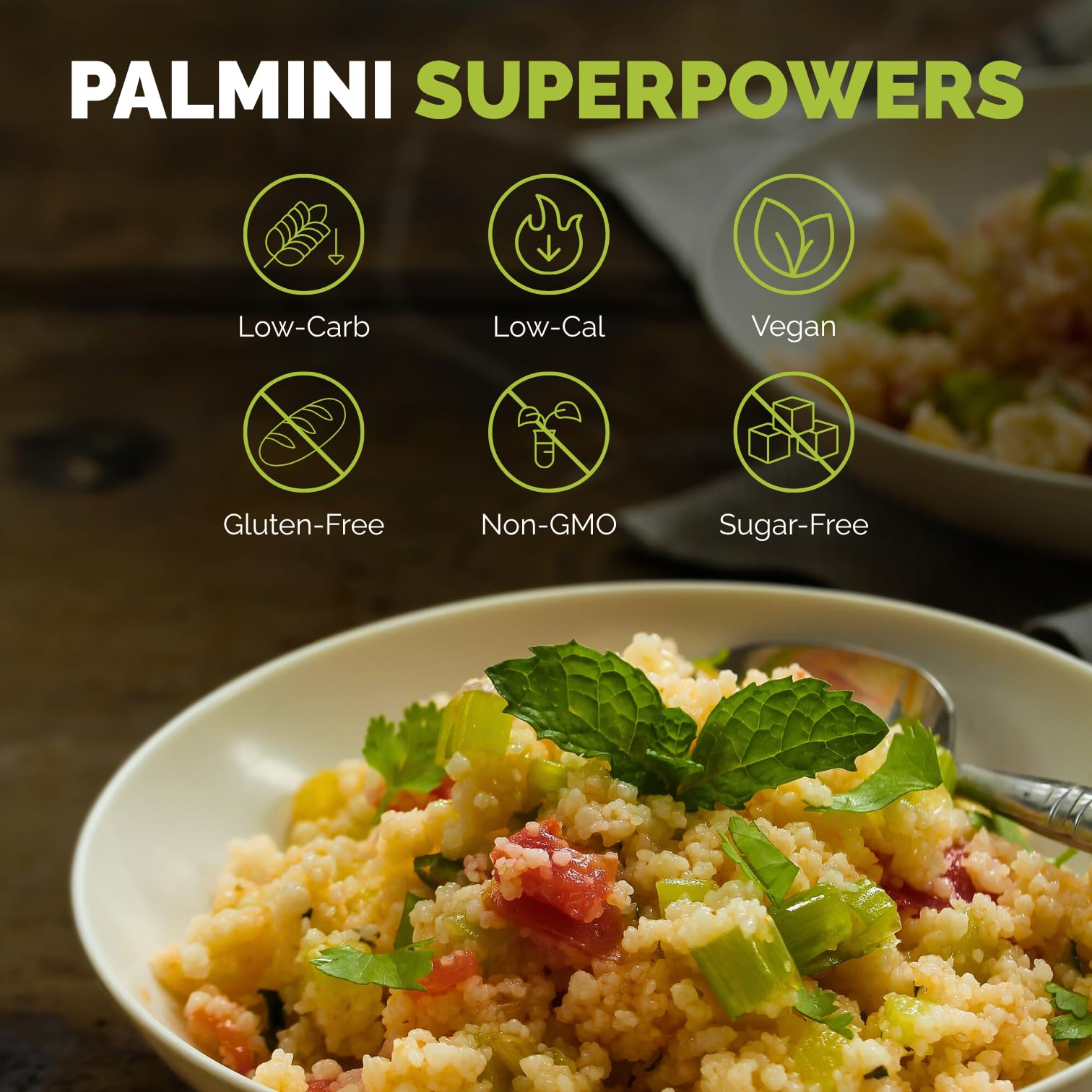 Palmini Rice | Low-Carb, Low-Calorie Hearts of Palm Rice | Keto, Gluten Free, Vegan, Non-GMO & Healthy | As seen on Shark Tank