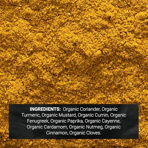 Frontier Co-op Certified Organic Curry Powder, 1-Pound Bulk, Aromatic Blend 11 Indian Cooking Spices for Meat, Seafood, Tofu