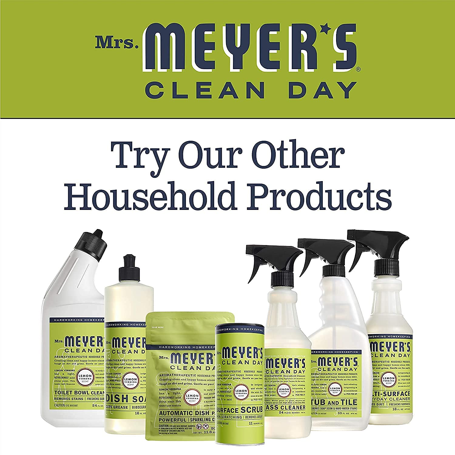 Mrs. Meyer's Clean Day Scented Soy Candle, Lemon Verbena Scent, 7.2 ounce candle