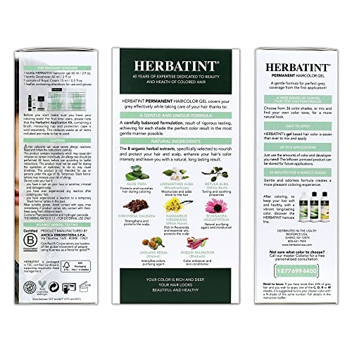 Herbatint Permanent Hair Dye For Women - 7N Blonde - For Up To 100% Gray Coverage of Resistant Gray Hair - Ammonia-Free, Alcohol-Free & Vegan - Salon Influenced Hair Color 5.75 fl oz