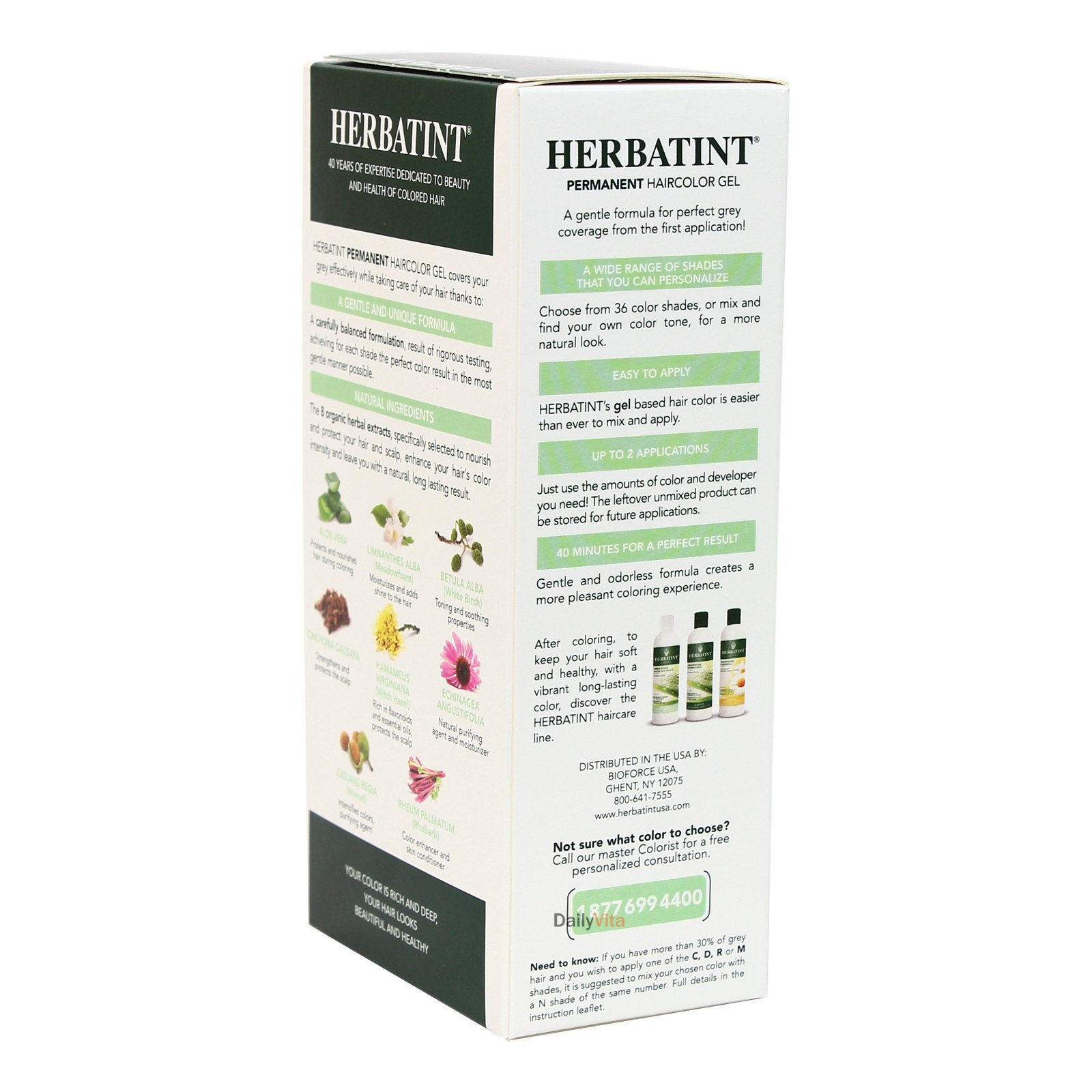 Herbatint Permanent Hair Color Gel with Herbal Extracts 4N Chestnut, Gray Cover - 4.56 Oz