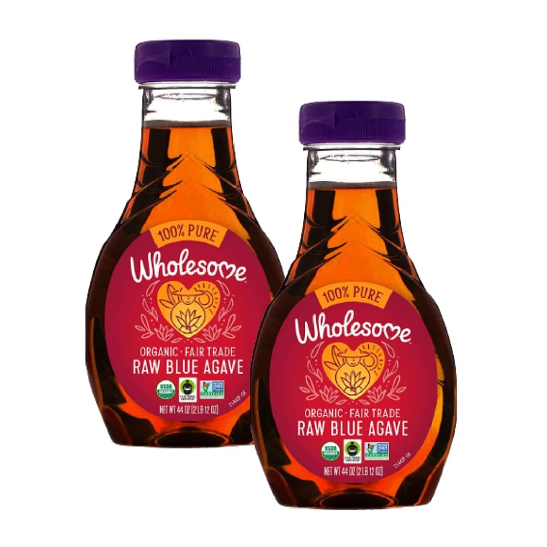 Wholesome Sweeteners 44-Ounce Organic Raw Blue Agave Nectar, Fair Trade, 100% Pure, Non GMO, Gluten Free & Vegan