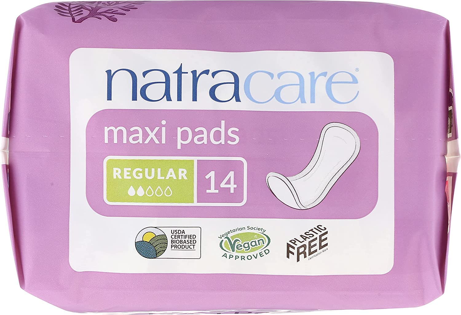 Natracare Pads Maxi Regular 14 Count (6 Pack)