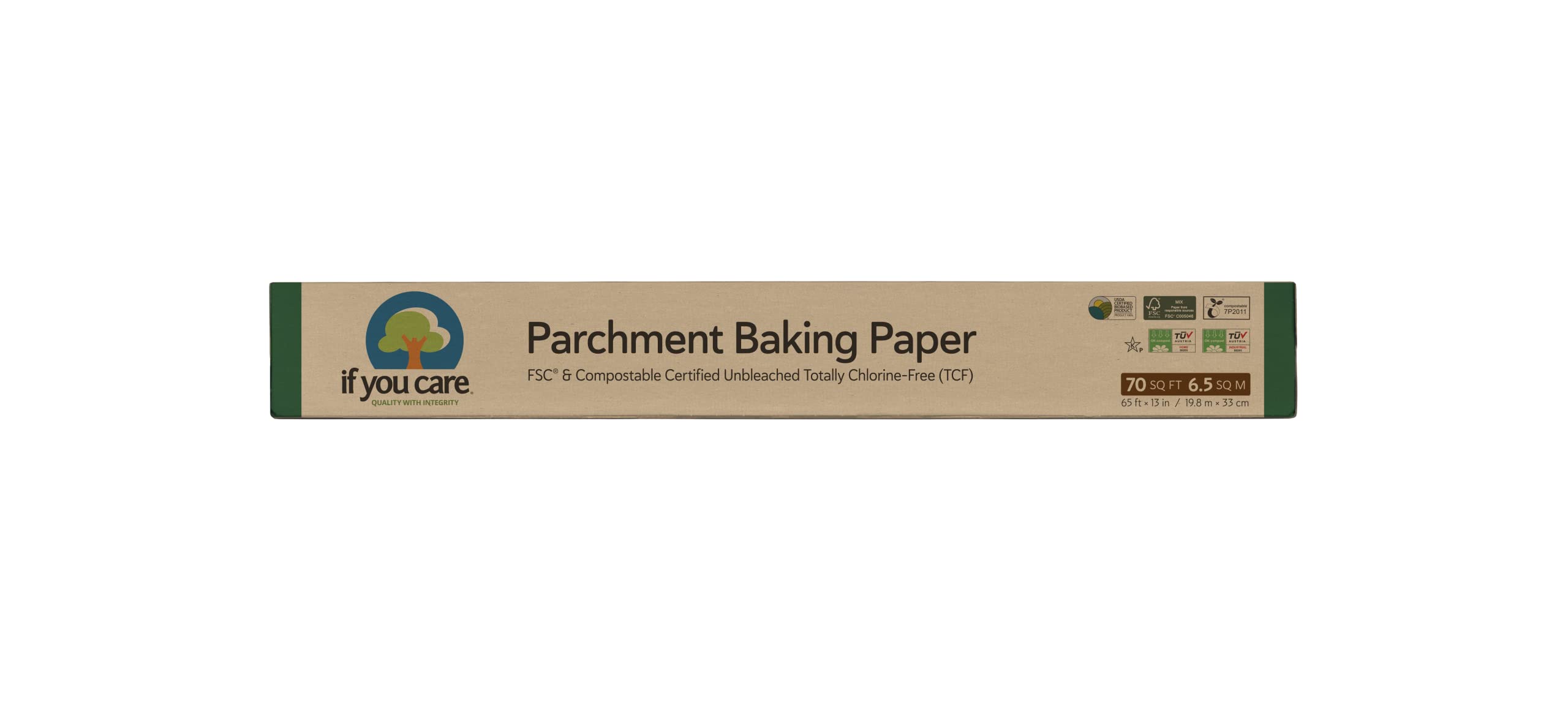 IF YOU CARE 100% Unbleached Silicone Parchment Paper, 70 Sq Ft (Pack of 4)