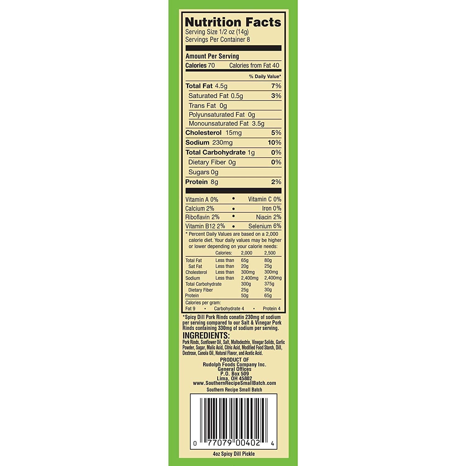 Southern Recipe Small Batch - Pork Rnds Spicy Dill - Case of 6-4 OZ