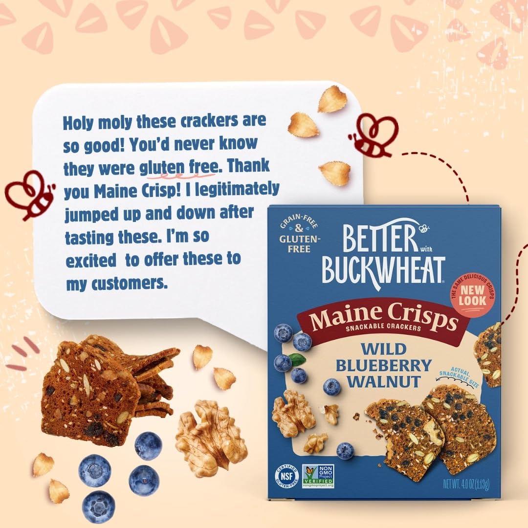 Maine Crisp Wild Blueberry Walnut Crisps, 4 OZ