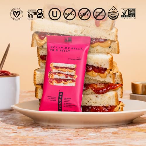 TruBars Vegan Protein Bars - Soy Free, Dairy Free, Gluten Free Protein Bars - No Sugar Alcohols - Non-GMO - 12g of Protein