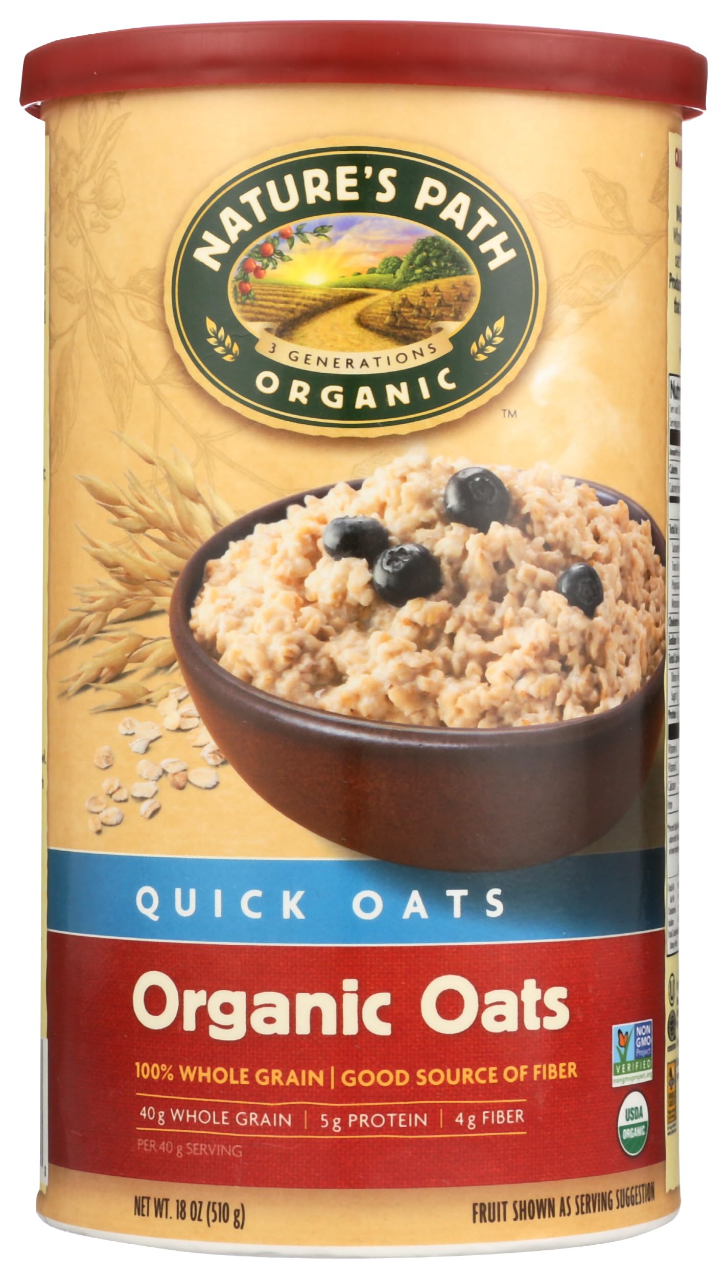 Natures Path, Oatmeal Quick Oats Organic, 18 Ounce
