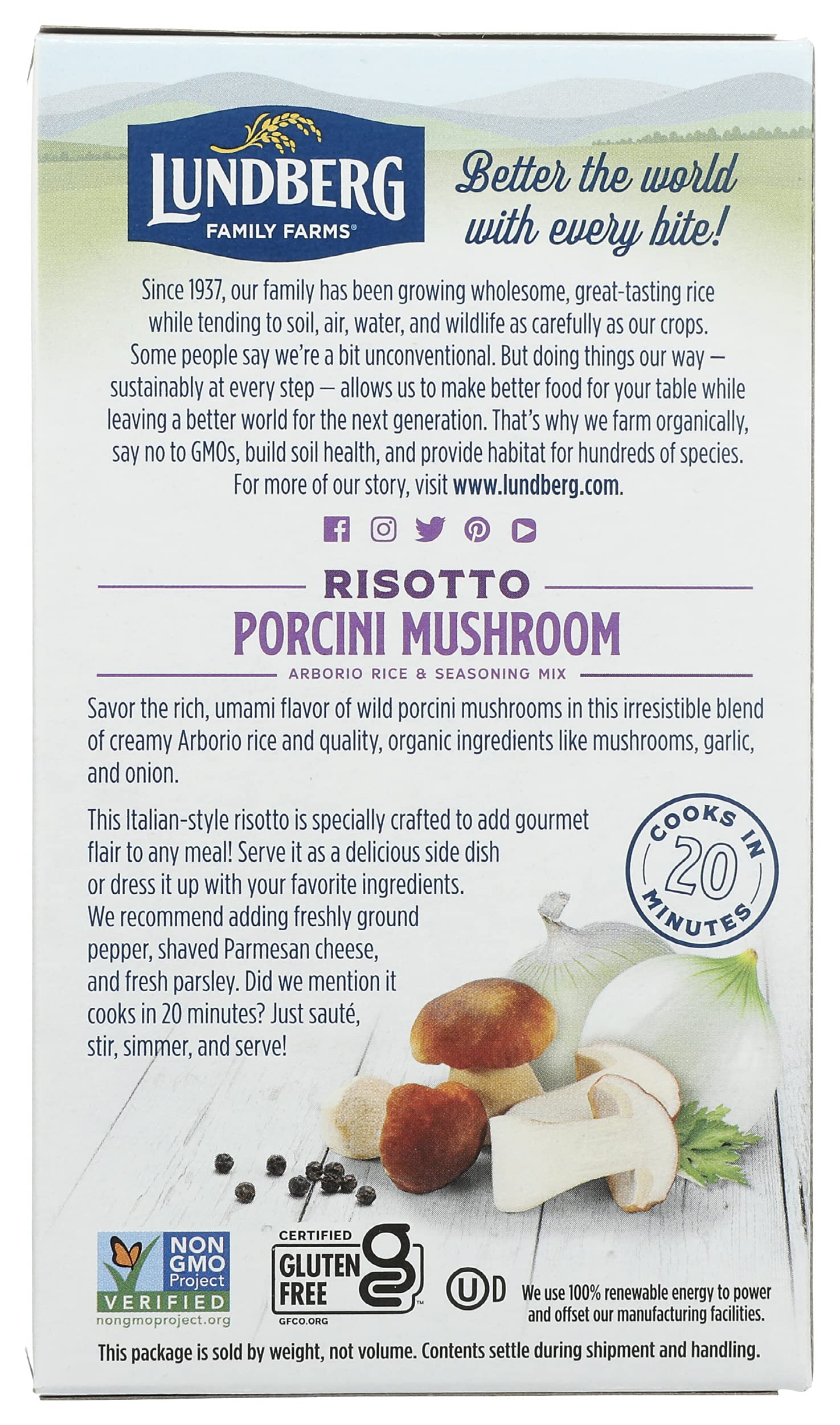 Lundberg Family Farms, Risotto Porcini with Wild Porcini